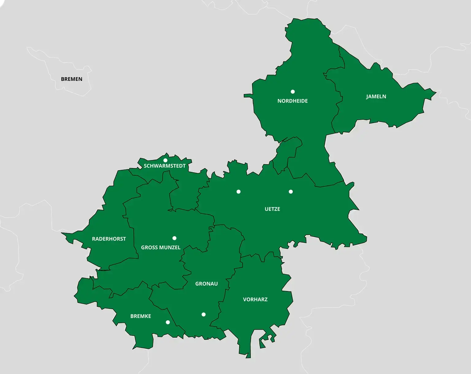 Karte LVB Steinbrink Standorte